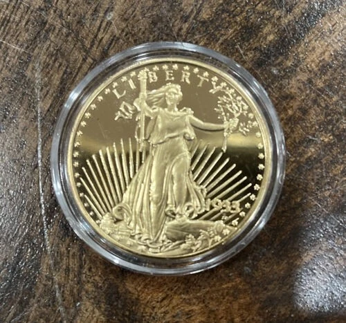 Set Of 2 Consecutive #'s1933 Standing Liberty 20 Dollar US Coin Copy Gold Plated