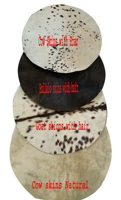Quality Drum skins made of Goat,Calf, Buffalo,Cow Natural or With Hair 22 inch