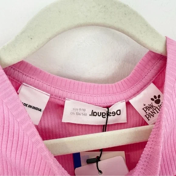 Camiseta sin mangas Desigual Pantera Rosa Niñas Talla 9/10 Nueva con Etiquetas Foto 2 de 4
