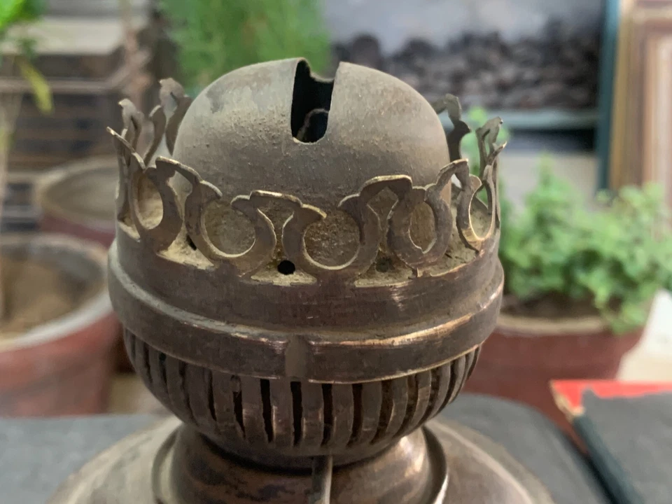 Lámpara de queroseno Wiman hecha a mano de colección quemador lámpara de aceite Lightning hecha en Alemania Foto 4 de 4