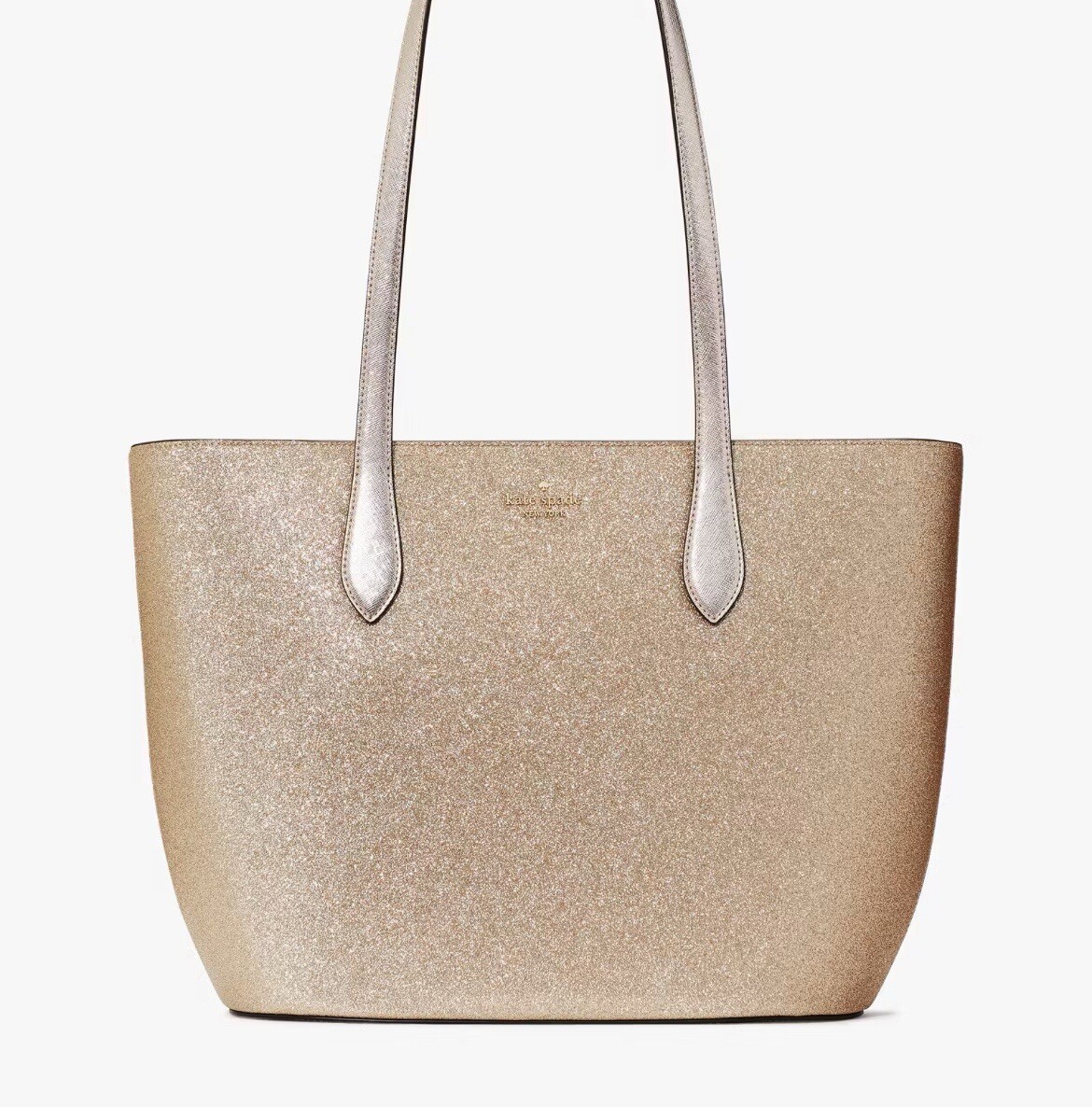 kate spade ロゴ グリッター トップジッパー ショルダーバッグ Kate Spade Glimmer Large Top Zip Tote Shoulder Bag Glitter