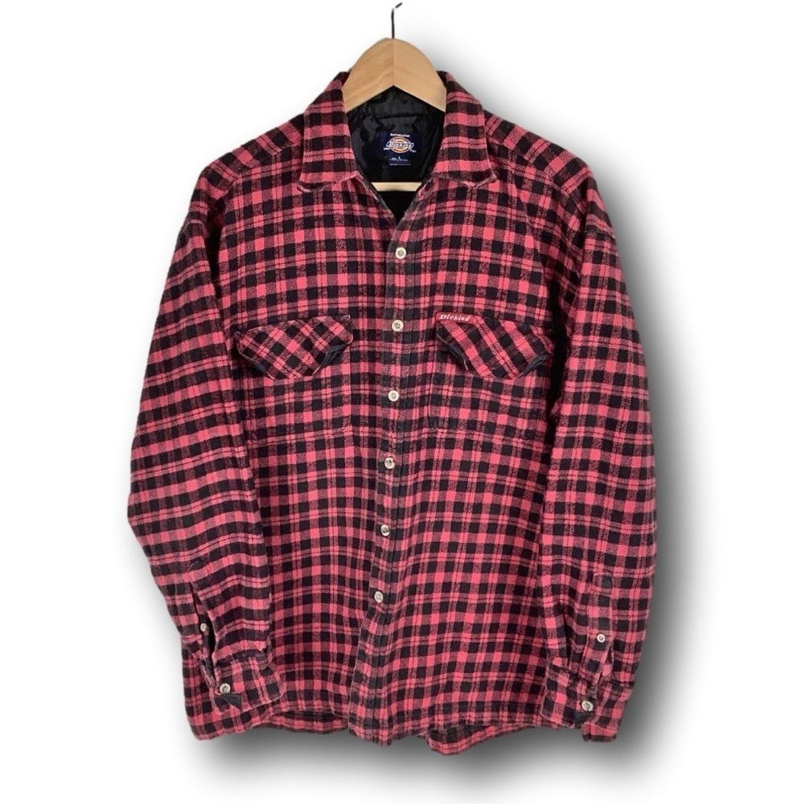 Dickies Flannel Shirt Mens Large Vintage Workwear Plaid Y2K 90s Grunge Checkered-image