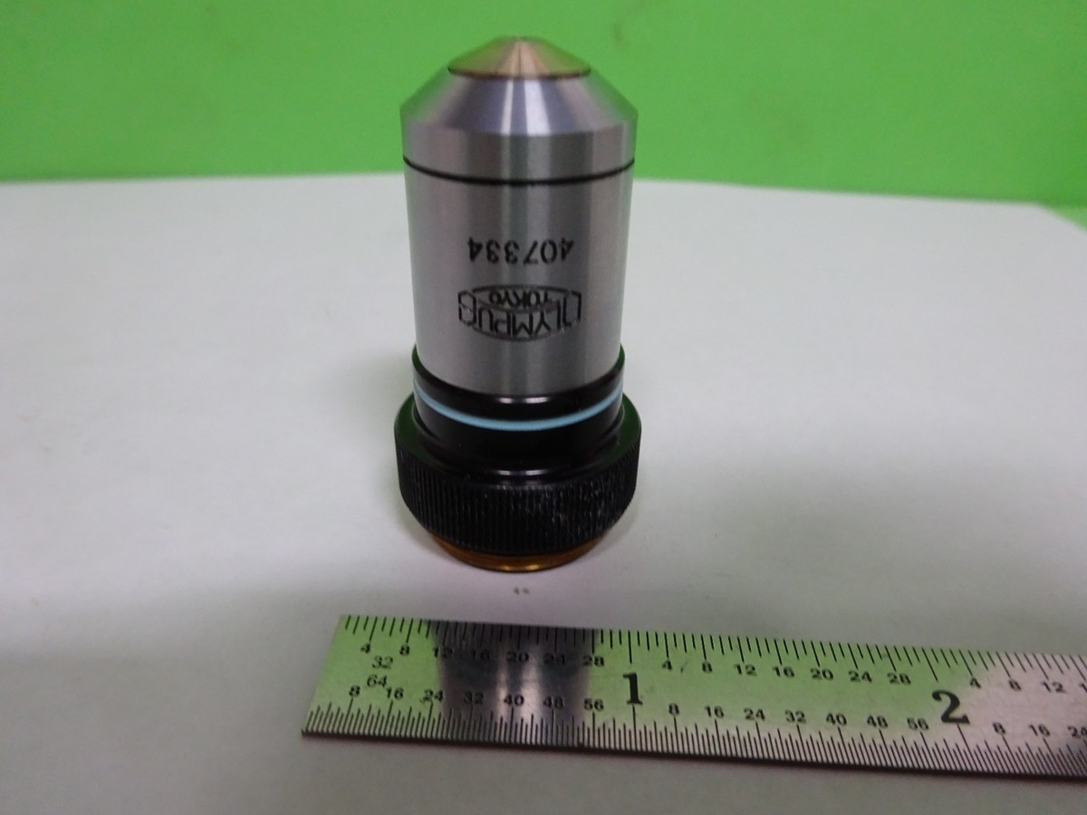 MICROSCOPE PART OBJECTIVE OLYMPUS JAPAN HI M100 100X OPTICS AS IS