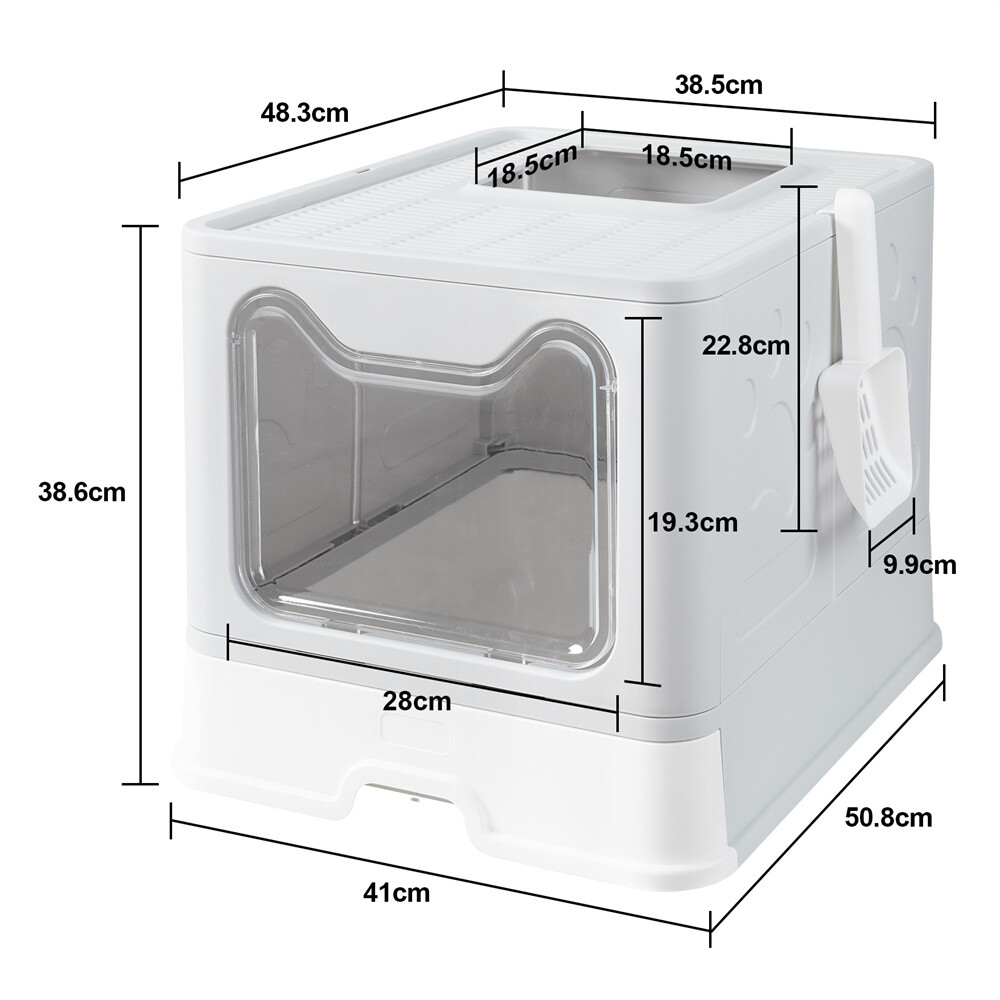 XL Foldable Cat Litter Box With Lid Enclosed Cat Potty Anti-splashing Cat Toilet