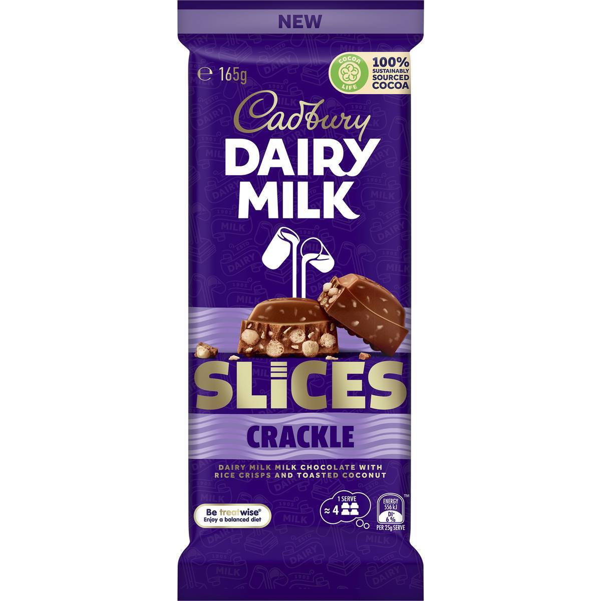 Cadbury Dairy Milk Slices Crackle Chocolate Block 165g | eBay