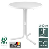 Bistrotisch Gartentisch Tisch Stehtisch Balkontisch Beistelltisch Ø60Cm Weiß