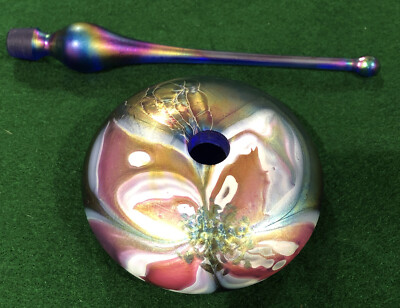 Eric Brakken Seattle Glasshouse Studios Signed Flower Iridescent