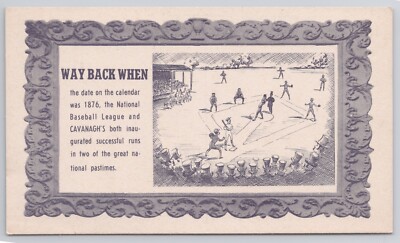 NATIONAL BASEBALL LEAUGE, GAME ILLUSTRATION, CAVANAGH'S NEW YORK, POSTCARD