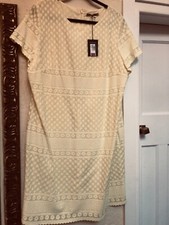 BNWT MARKS & SPENCER COLLECTION SHORT SLEEVE SOFT YELLOW LINED DRESS SIZE 22