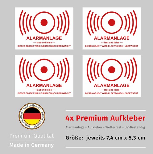 10 Stück Alarmanlage-Aufkleber – Wasserdichte Warnetiketten Zur Abschreckung Von Einbrechern (für Innen)