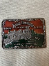 Jack Daniels Brass Two Color Enamel Belt Buckle - St Louis Expo 1904