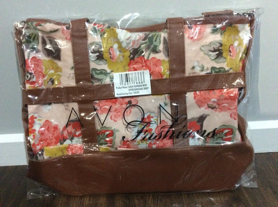 AVON FLORAL SARAH HANDBAG WITH INTERCHANGEABLE BODY 38cm x 30cm shopping beach - image 3 of 3