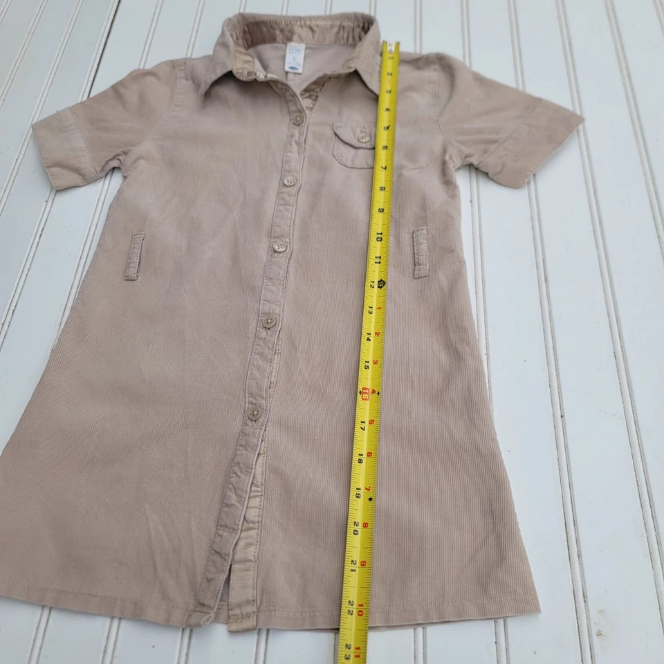 Vestido De Colección Antiguo Azul Marino Niñas Beige Manga Corta Curderoy Abotonado Ligero Talla 5 Foto 3 de 4