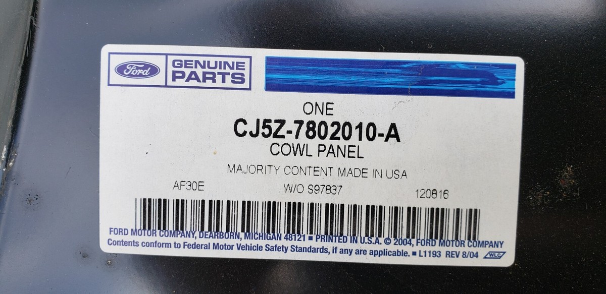 OEM 2013-19 Ford Escape Steel Upper Cowl Top Body Panel