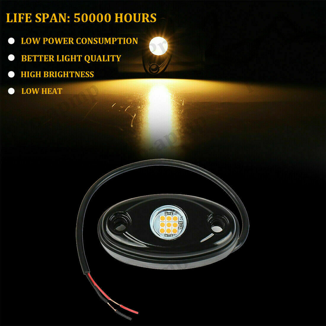 Amber LED Rock Lights 12Pcs Underbody Light For Jeep Offroad Truck ATV UTV 4X4 eBay