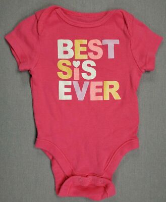 Baby Girl Clothes Old Navy 0-3 Month Pink Best Sis Ever Bodysuit