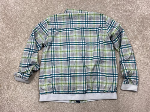 DC APPAREL DIVISION Bomber Jacket Grey Green Check Size L Pit-pit 23" - Picture 17 of 17