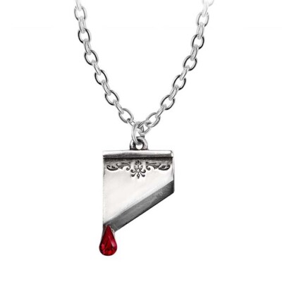 Alchemy Gothic Marie Antoinette Guillotine Pendant Red Crystal