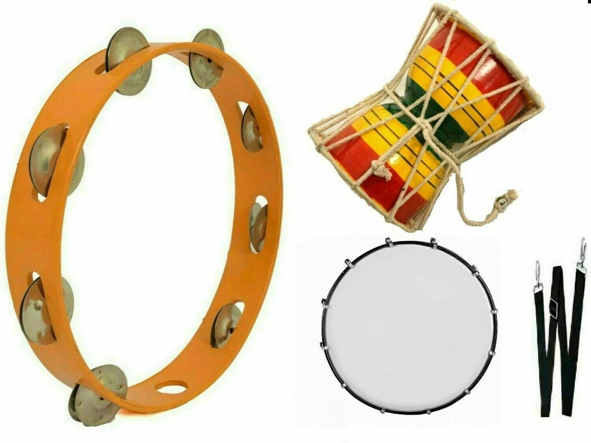 Hand Percussion Dafli Tambourine Rope Damroo Tasha Musical