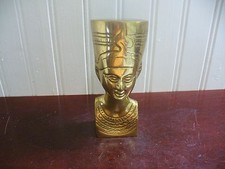 Polished Cast Brass Egyptian Queen Nefertiti Bust Figurine Made in India