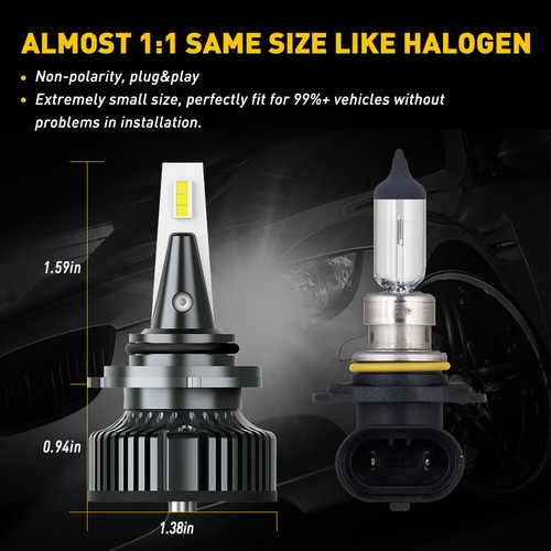AUXITO H11 9006 9005 LED Headlight Beam Low Bulbs Super Bright Error Free 6500K - Picture 6 of 12