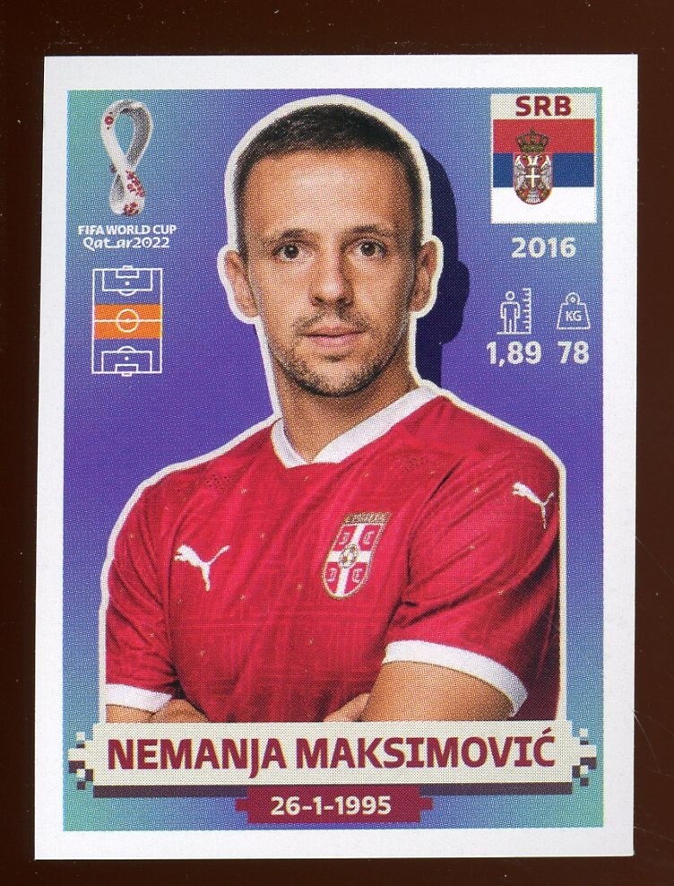 2022 Fifa World Cup Panini Sticker Qatar NEMANJA MAKSIMOVIC Serbia SRB13