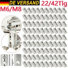 Nutensteine mit Zentrierung Kugel Steg Aluprofil Stahl M6 M8 NUT8 Befestigung DE