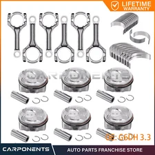 G6DH Engine Rebuild Overhaul Kit - Pistons / Rods for Hyundai Santa Fe Kia 3.3L