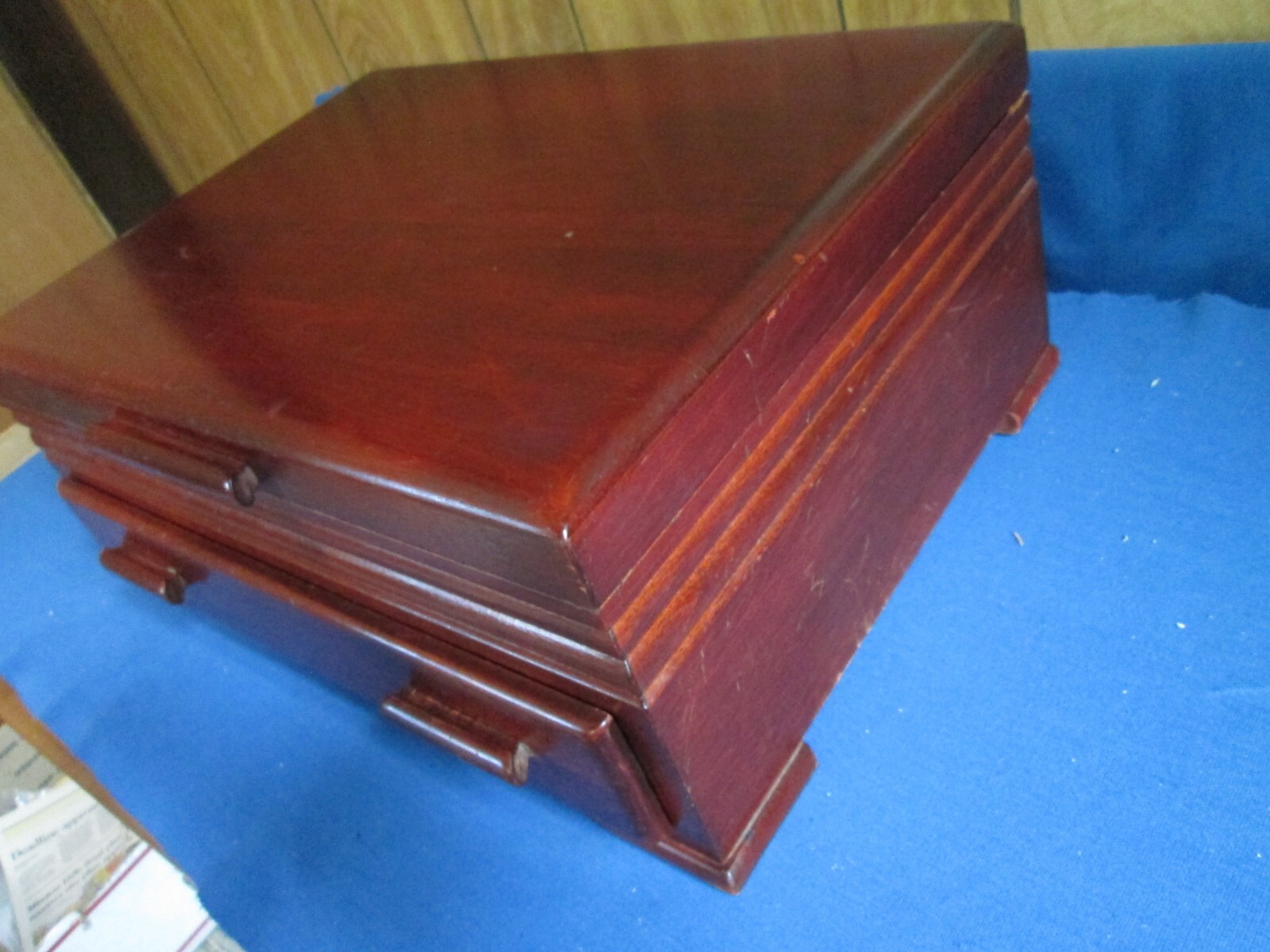 Community Flatware Silverware Wood Box Storage Chest Case w/ Drawer eBay