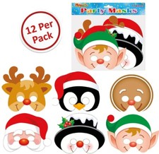 144-864 x Christmas CARDBOARD MASK Job Lot Wholesale Bulk Buy Card Toy