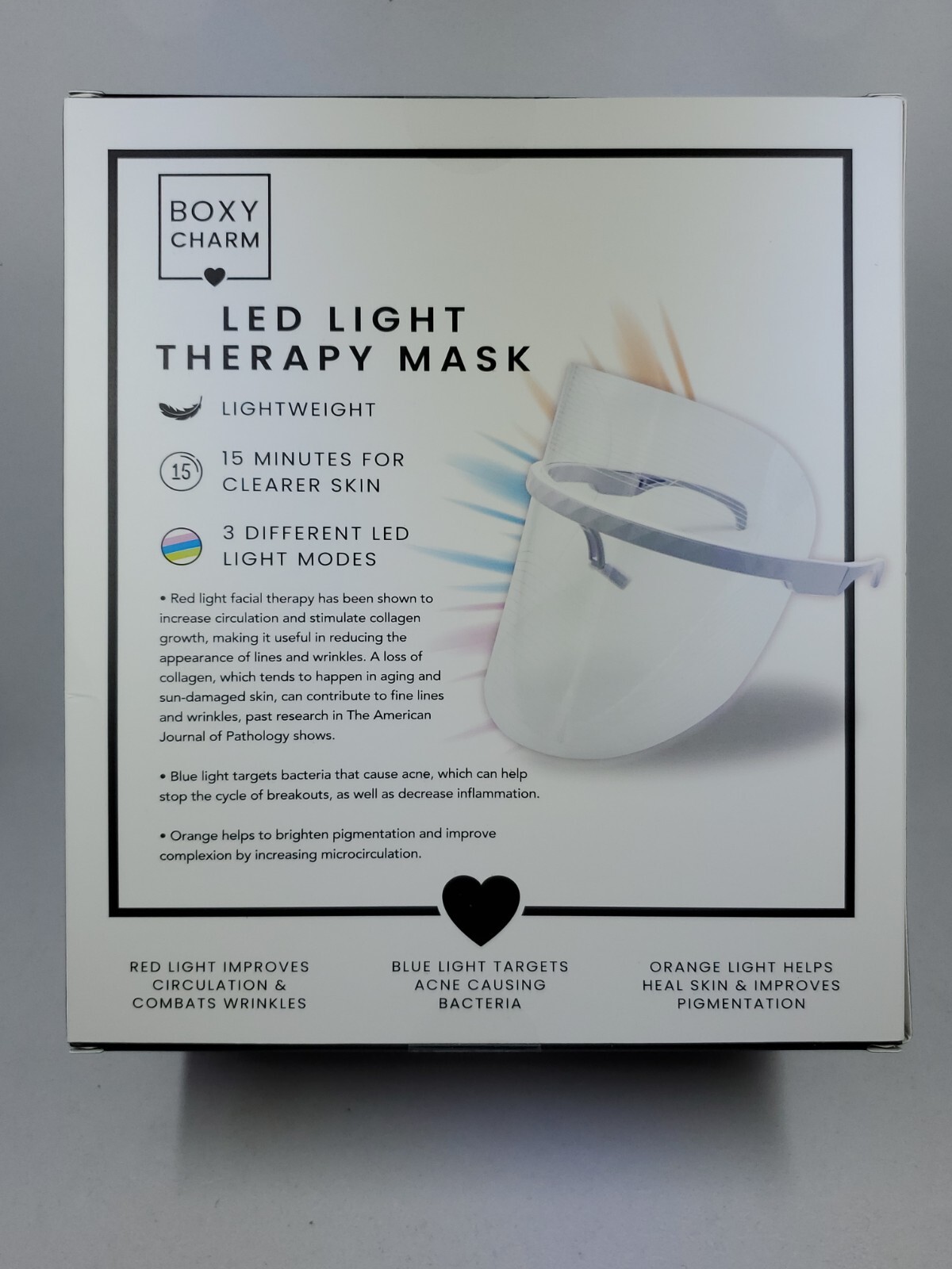 BOXYCHARM Led AntiAging Light Therapy Mask in White New In Box MSRP