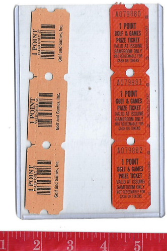 Vintage Lot tickets Putt- Putt golf and Games 1989 redemption tickets ...