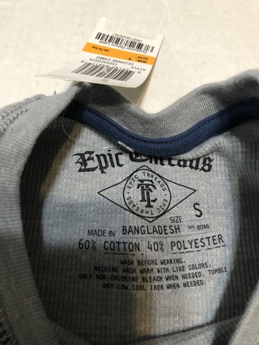 Suéter Térmico Manga Larga EPIC THREADS Niños - Gris, Rayas Azules - Talla S - Imagen 4 de 5