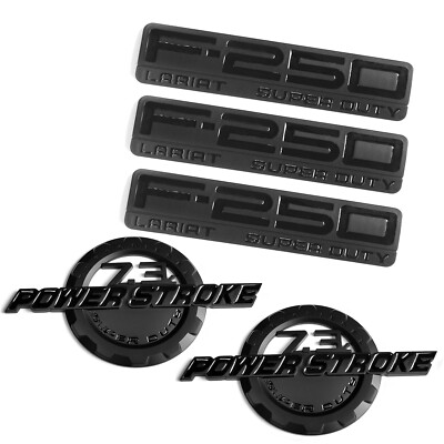 5 7.3L POWERSTROKE + F-250 Lariat SUPER DUTY Emblem made for Badge F250 Black