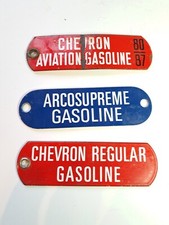 Lote de 3 etiquetas regulares de bomba de gasolina Chevron aviación Arcosupreme Chevron