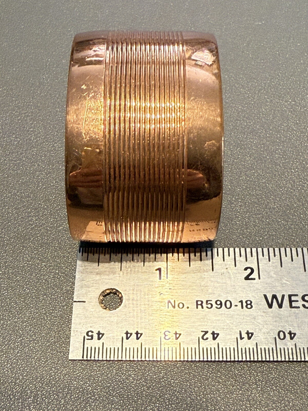 Vintage Dionne Cole Solid Copper Cuff Bracelet 1.… - image 14