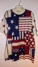 NEW SIZE 2X RED WHITE& BLUE FLAG SHIRT 100% COTTON MADE IN USA