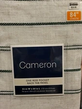 Bed Bath Beyond Cameron one Rod Pocket back tab Panel 52”X 84” NEW