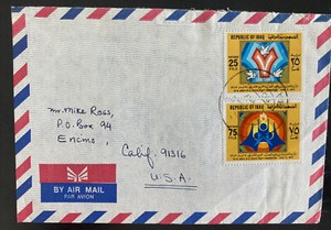 1957 Basrah Iraq Airmail Cover To Encimo CA Usa