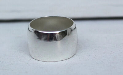 Solid 925 Sterling Silver Wide Band Ring Statement Handmade Ring All Size