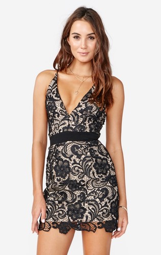 DRESS THE POPULATION 'AVA' LACE MINI 