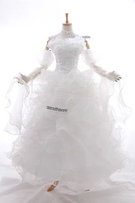 a-010 Euphemia Victorian Gothic Cosplay Kostüm Braut-Kleid Hochzeit Ball weiß