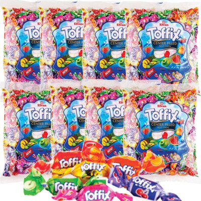 TOFFIX fruchtig gefüllte Kaubonbons von Elvan Wurfmaterial 8x 1000g = 8kg