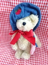 BOYDS BEAR "ALICE B PATCHBEARY" HAT &POUCH! 6-1/2" NEW W/TAGS TJs BEST DRESSED
