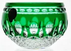 Waterford Clarendon Emerald Green Cut to Clear Crystal Candle Votive Bowl NO Box
