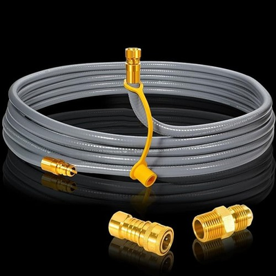 #ad 24FT Natural Gas Hose Kit – 3 8quot; ID Low Pressure Quick Connect – Grill Heater $39.99