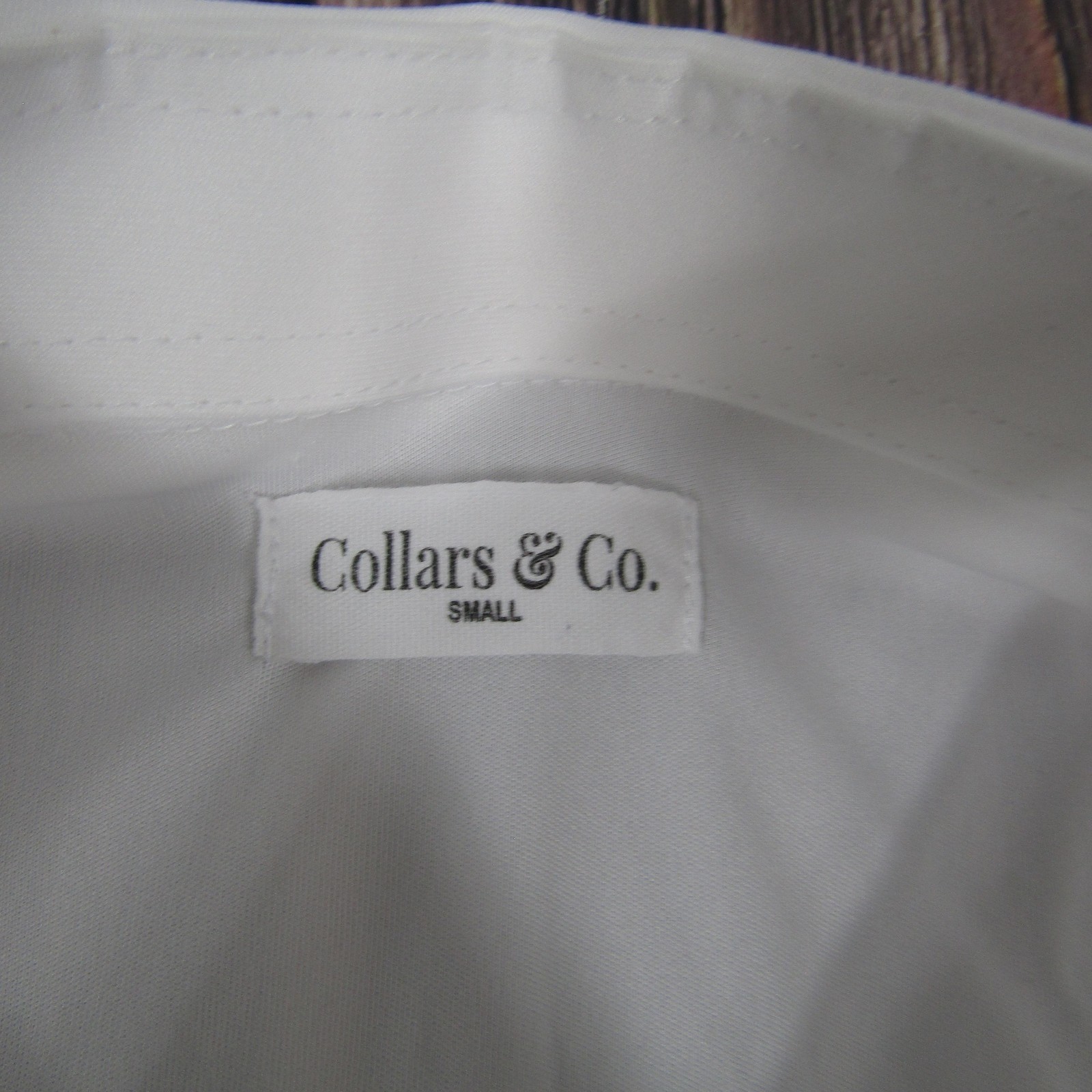Collars & Co Polo Shirt Mens Small White Dress Collar Short Sleeve Performance