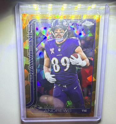 Topps 2025 Topps Chrome Mark Andrews #23 Baltimore Ravens 34/50 Parallel