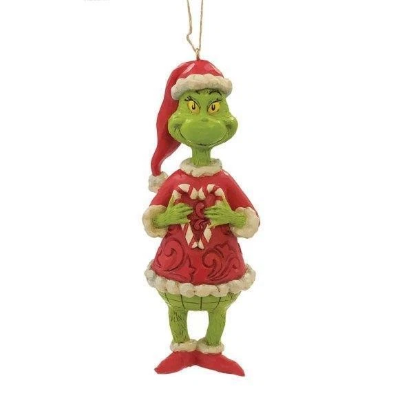 DR SEUSS BY JIM SHORE The Grinch by Jim Shore Hanging Ornament - Grinch Holding Heart Shaped Candy Can