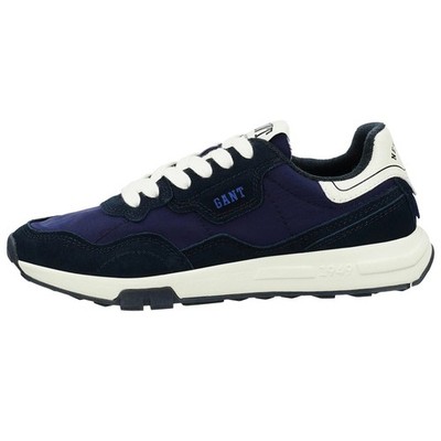 GANT Men's Sneakers - Youtron, Lace Up, Trainers, Low, Real Leather Blue / Wei